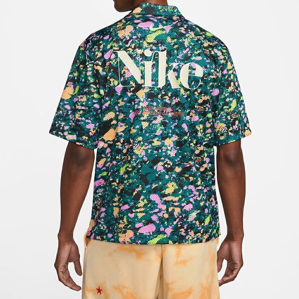 Nike Sportswear NSW Trek Division USA Button Down Top Shirt Dri-Fit Camo Small S